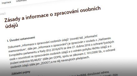 Zásady a informace o zpracování osobních údajů