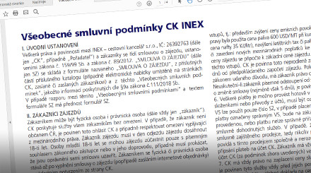 Všeobecné smluvní podmínky CK INEX